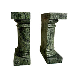 Decorative Crafts, Inc. Handcrafted Bookends, Green Marble Columns