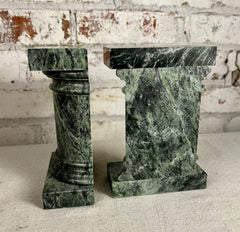 Decorative Crafts, Inc. Handcrafted Bookends, Green Marble Columns