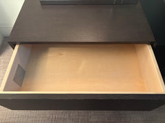 Anton Prulx Night Stand, Bedside Cabinetd, Solid Wood, Steel Frame, Two Drawers, Pair