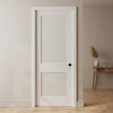 Louvered Door, Wood, Painted White, Sku: 033724