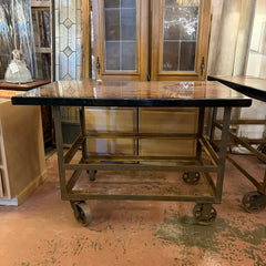 Industrial Table, Solid Wood Top, Iron Frame, Rectangle, Sku: 033725