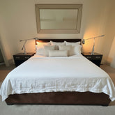 King Bed, Pebbled Leather Head Rest, Brown, sku: 032835