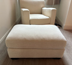 Lounge Chair Ottoman Set, Swivel, Creme Upholstery, Sku: 032813