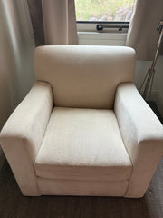 Lounge Chair Ottoman Set, Swivel, Creme Upholstery, Sku: 032813