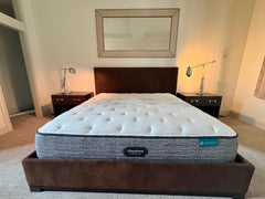 Large Wall Mirror, Cream Leather & Chrome Frame, sku: 032812