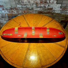 Martin Kremer Glass Table Art, Long Bowl, Red and Multi-color