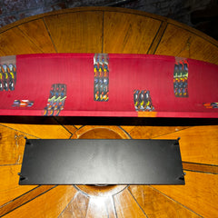 Martin Kremer Glass Table Art, Long Bowl, Red and Multi-color