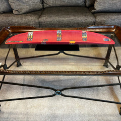 Martin Kremer Glass Table Art, Long Bowl, Red and Multi-color