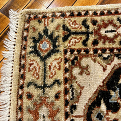 Area Rug, Wool, Cream, Tan, Charcoal,