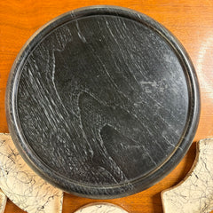 Seven Piece Vintage Hazel Atlas Black Drizzle String Spaghetti Milk Serving Dish, Lazy Susan, sku: 033745