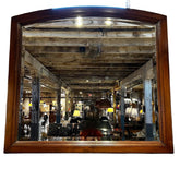 Large Custom Wall Mirror, Walnut Framed, Arched Top, Beveled Glass, sku: 032096