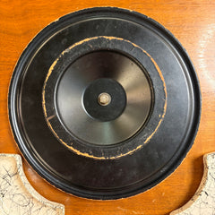 Seven Piece Vintage Hazel Atlas Black Drizzle String Spaghetti Milk Serving Dish, Lazy Susan, sku: 033745