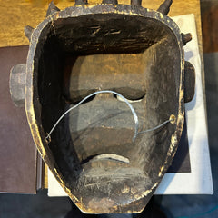 Primitive African Warrior Mask, Hand Carved Wood