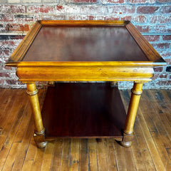 Side or End Table, Square, Wood, Two Shelves, Traditional