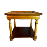 Side or End Table, Square, Wood, Two Shelves, Traditional