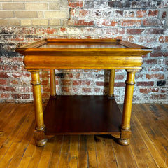 Side or End Table, Square, Wood, Two Shelves, Traditional