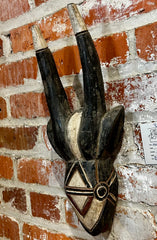 Primitive Wall Hanging Small Deer or Gazelle, Hand Carved Wood