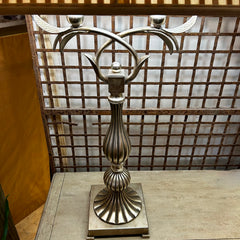 Table Lamp, Metallic Leaf Finish with Custom Pleated Shade, Rectangle