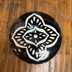 Garden Stool, Ceramic, Black and White Design, Sku: 033765
