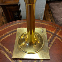 Table Lamp, Solid Brass, Candlestick Top, Trumpet Base
