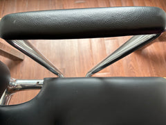 Black Leather Bench, Chrome Detail, sku: 032753