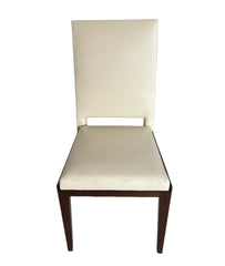 Joseph Jeup Collection Chairs, Leather Creme Color Wood Frame, Set of 10 Chairs