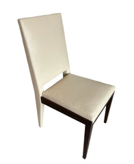 Joseph Jeup Collection Chairs, Leather Creme Color Wood Frame, Set of 10 Chairs