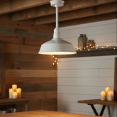 Barn Pendant Light, Metal, White, sku: 032149