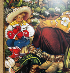 Print, Framed and Matted Farm Scene, Young Cowboy, Cowgirl, Flora and Fauna