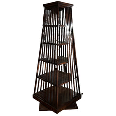 Book Shelf or Display Shelf, Pyramid, Tall, Swivel, Five Shelves