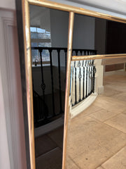 1970s Modern Black Lucite & Gold Metal Framed Mirror, sku: 032883