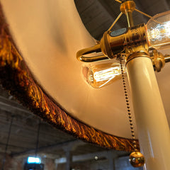 Fredrick Cooper Floor Lamp, Two Light Socket, Original Shade