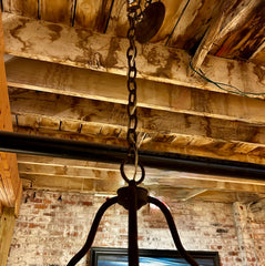 Chandelier "Candlebra" Hanging Light, Primitive Style