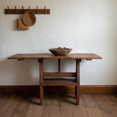 Primitive Entry Table, Solid Wood, Pedestal Stand, Sku: 033825