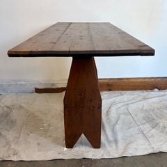 Primitive Entry Table, Solid Wood, Pedestal Stand, Sku: 033825