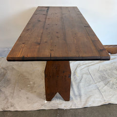 Primitive Entry Table, Solid Wood, Pedestal Stand, Sku: 033825