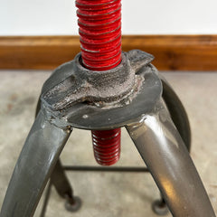 Metal Stool, Industrial, Swivel Seat, Red Top