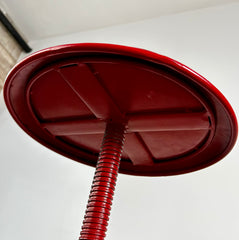 Metal Stool, Industrial, Swivel Seat, Red Top