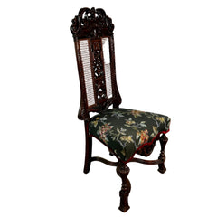 Carved and Caned Side Chair, Antique