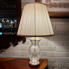 Waterford Crystal Table Lamp, Petite, Includes Pleated Shade, Brass Hardware