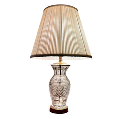 Waterford Crystal Table Lamp, Petite, Includes Pleated Shade, Brass Hardware