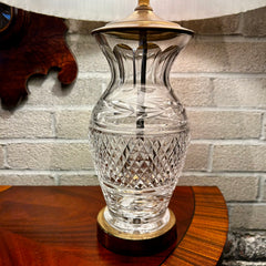 Waterford Crystal Table Lamp, Petite, Includes Pleated Shade, Brass Hardware