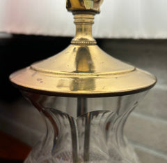 Waterford Crystal Table Lamp, Petite, Includes Pleated Shade, Brass Hardware