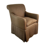Gina B Accent Arm Chair, Taupe on Casters, Feather Stuffed