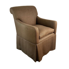 Gina B Accent Arm Chair, Taupe on Casters, Feather Stuffed