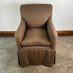 Gina B Accent Arm Chair, Taupe on Casters, Feather Stuffed