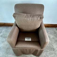 Gina B Accent Arm Chair, Taupe on Casters, Feather Stuffed