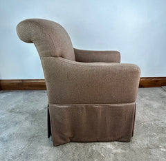 Gina B Accent Arm Chair, Taupe on Casters, Feather Stuffed