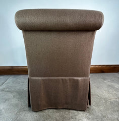 Gina B Accent Arm Chair, Taupe on Casters, Feather Stuffed