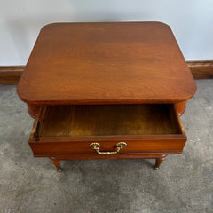 Hadleigh Nightstand with Drawer, Lower Shelf, Brass Pull